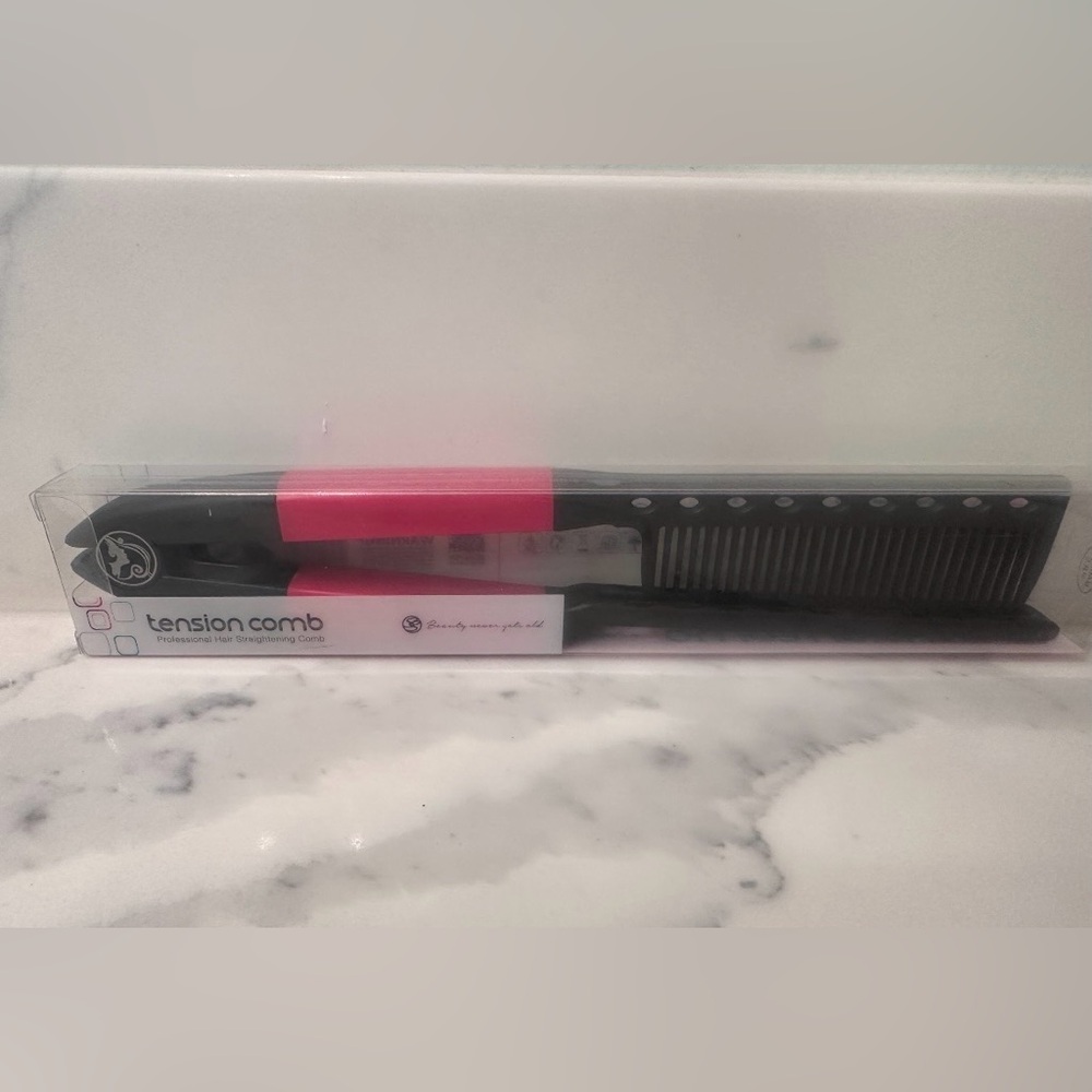 Professional Hair Straightening Tension Comb Black and Pink New One Size - Picture 4 of 7